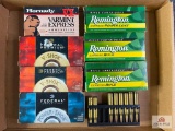 {241} Lot of misc. empty brass casings: .22-250, .243, .222 REM, etc.