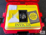 {245} Invicta Reserve Bolt Gunmetal dial, hard storage case & paperwork (Polyurethane band is
