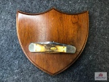 {120} 1985 Case XX CCC (80th Ann. Of Case) Knife w/COA & Wall Plaque