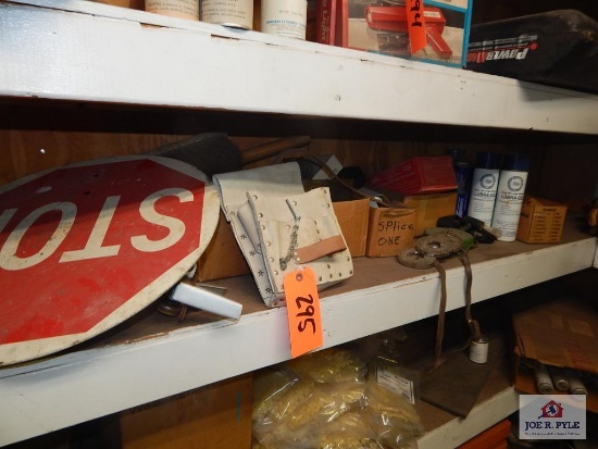 1 Shelf of stop sign, tool belt, penetrating lube, etc.