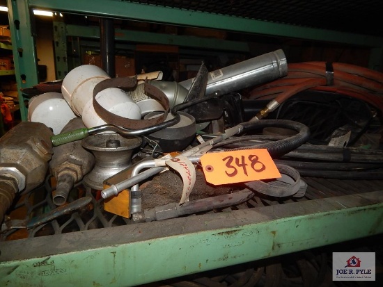 Lot of hydraulic hose, air hoses, air & water separator, cable pullies, etc.