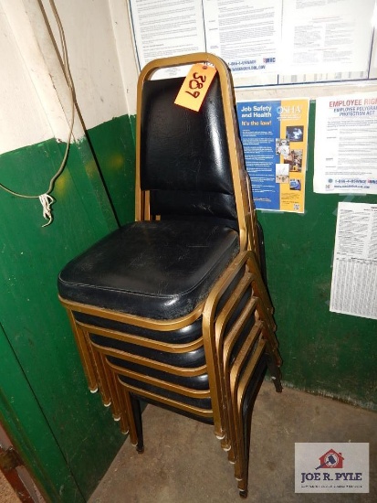 7 Padded stacking chairs