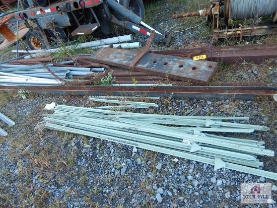 1 Lot of I-beam, steel, posts roller, etc.