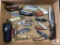 Flat of Various Knives: folding blade hunters, fixed blade hunters, etc.