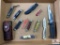 Flat of Various Knives: NRA editions, vintage pocket knives, etc.