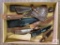 Flat of misc. knife sheaths
