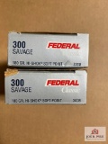 Flat of .300 Sav loads and cases