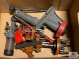 Two Lyman reloading presses and Lyman powder dispenser