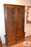 Very nice wooden gun cabinet w/ bottom base