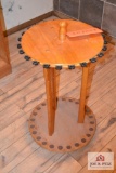 Nice oak 24-fishing rod display stand w/ rotating bottom