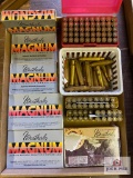 Mixed lot of various Weatherby calibers: loads and empty casings