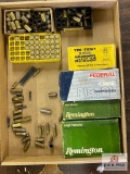 Mixed ammo lot: .45 ACP components, other handgun ammo loads and casings