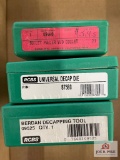 3 RCBS sets: Berdan decapping tool, Universal decap die, bullet puller w/o collet