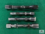 Four rifle scopes: (2) Ajack, (1) Hensoldt-Wetzlar, (1) unknown