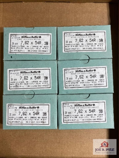 Six 20-rd Boxes of Sellier & Bellot 7.62x54R ammo