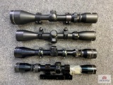 Lot of 4 rifle scopes: 3 Tasco & 1 unknown
