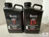 Two Reliant Smokeless Rifle Powder Containers (Small & Medium Rifle)