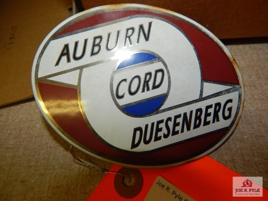 Porcelain Auburn Cord Duesenberg Plaque