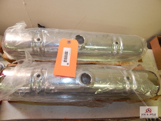 Chrome valve pan covers w/ GM box (new old stock)