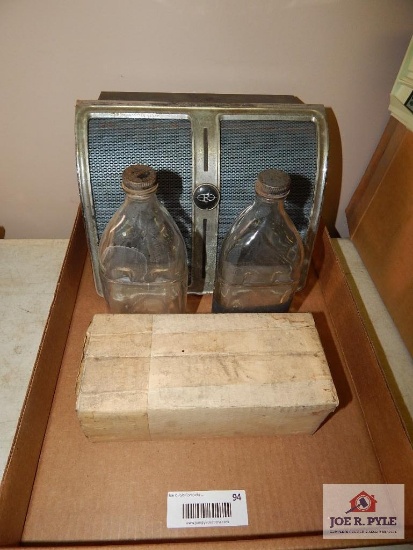Washer fluid bottles w/ brackets, Buick Riviera speaker cover