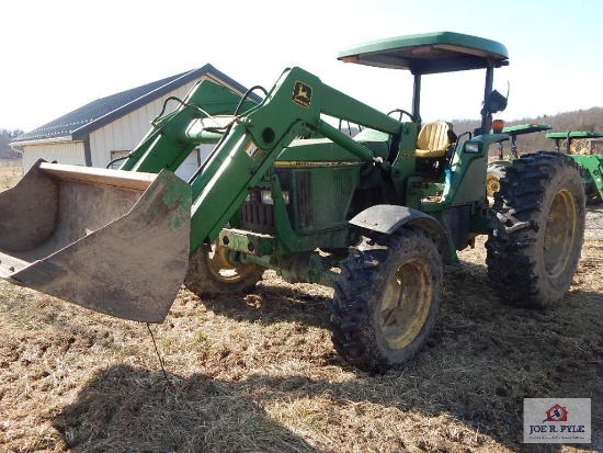 John Deere 6300 4-wheel drive tractor w/ loader & canopy; 4,100 hours