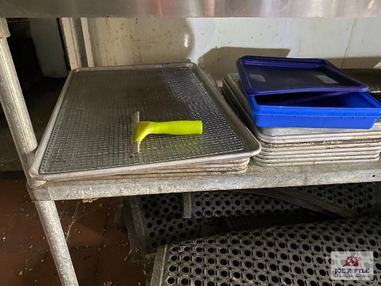 Lot metal serving trays & racks