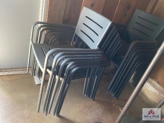 Lot 17 metal porch chairs