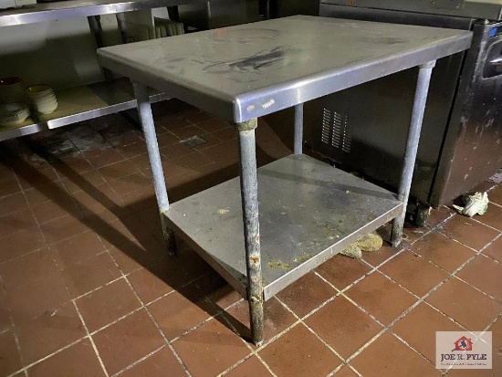 4' stainless steel prep table