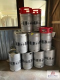 Lot of 16 Barley House Brewing metal kegs
