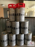Lot of 16 Barley House Brewing metal kegs