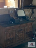 Serving station, Point of Sale kiosk (rest is in bar area), also supplies in bar area cabinet
