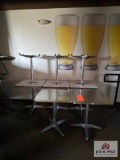 Eight 2' stainless steel dining tables