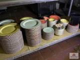Contents bottom prep table: dishes & serving ware