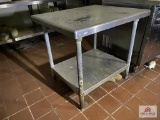 4' stainless steel prep table
