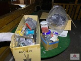 Room lot: 3 tables, construction supplies, 2 chairs, ceiling lamp, etc