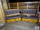 Lot 2 wood padded benches