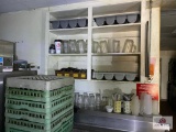 Contents of wall unit: glassware & flatware