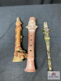 Lot stone flutes, South America