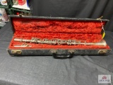 Antique Buescher metal clarinet, playable with case