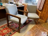 Lot 2 wood frame office chairs