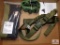 Flat of gun slings, belts, holtser and misc bags
