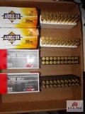 Flat of 308 ammunition, 80 total rounds, 2-20 round boxes of Amrscor, 2-20 round boxes of Aguila