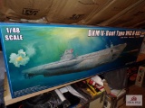DKM U-Boat Type VIIC U-552 new in box model kit, 1/48 scale comes with additional brass accessory