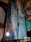 uss arizona BB-39 new in box model kit, 1/200 scale with additional MK1 brass sheeting