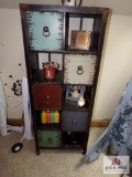 Decorative storage shelf with drawers