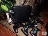 Xbox game system with controllers