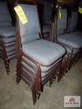 6 Padded stacking chairs