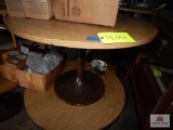 2 Fancy cast iron based round pedestal tables