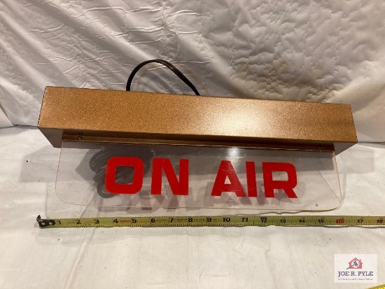 "On Air" lighted sign 18" x7" x 7" with key, tested