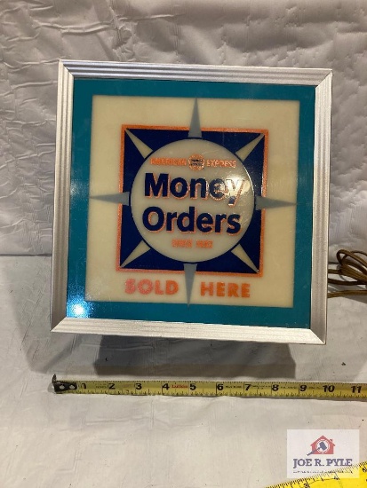 American Express money order lighted sign 10" x 10" x 5"